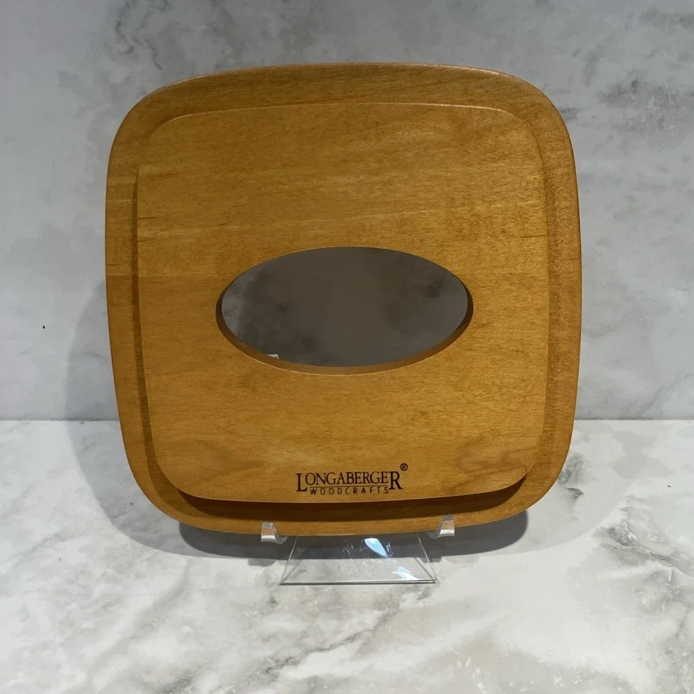 Longaberger 1977 Kleenex Tissue Box Brown With Wood Lid Vintage